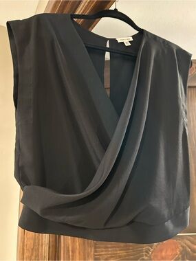 silence + noise Black Sleeveless Draped Top